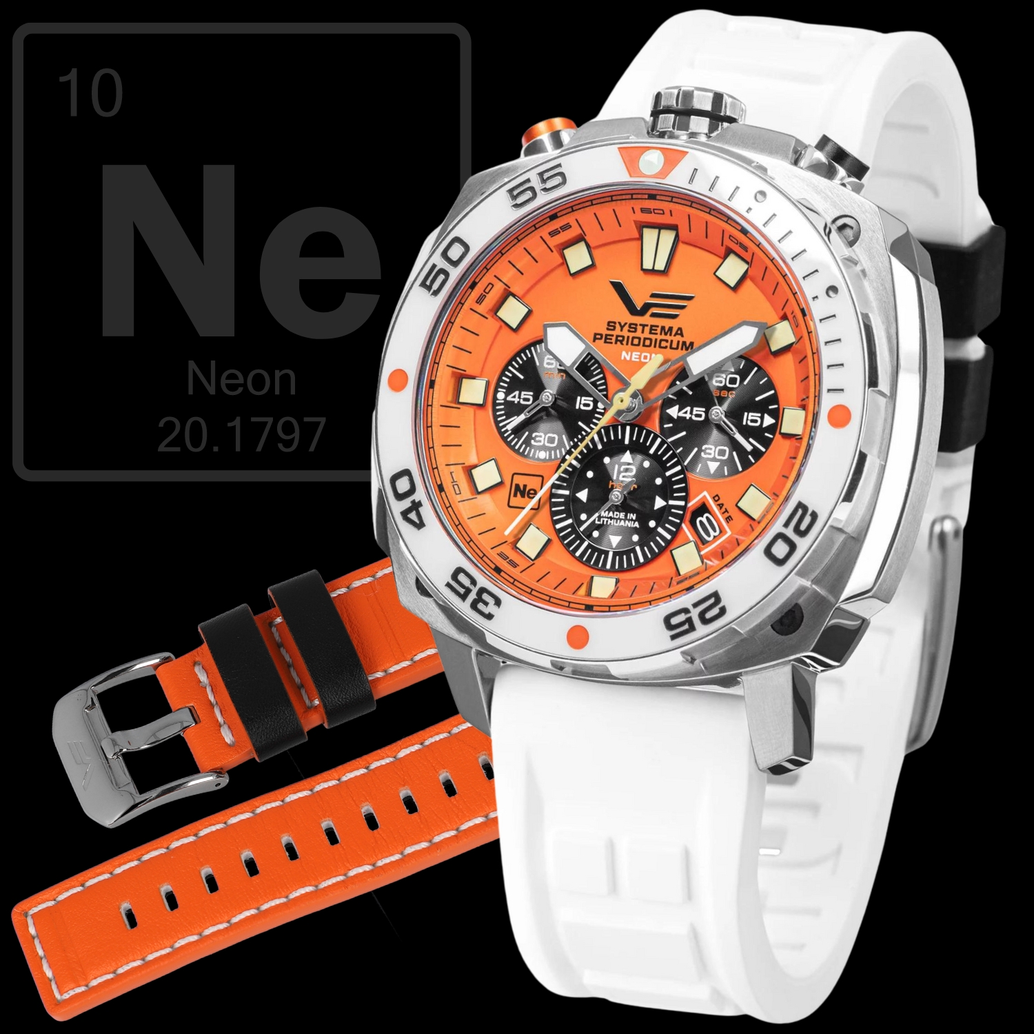 Zegarek Vostok Europe VK67-650A723S Systema Periodicum Neon męski 